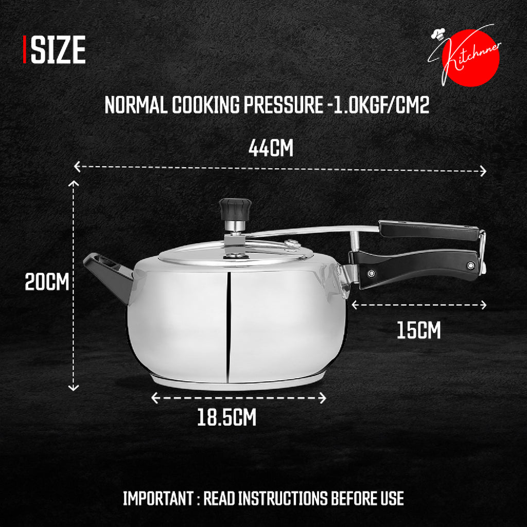 Kitchnner Inner Lid Induction Bottom Pressure Cooker (Triply)