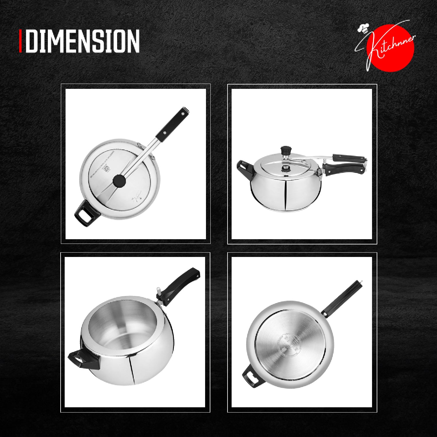 Kitchnner Inner Lid Induction Bottom Pressure Cooker (Triply)