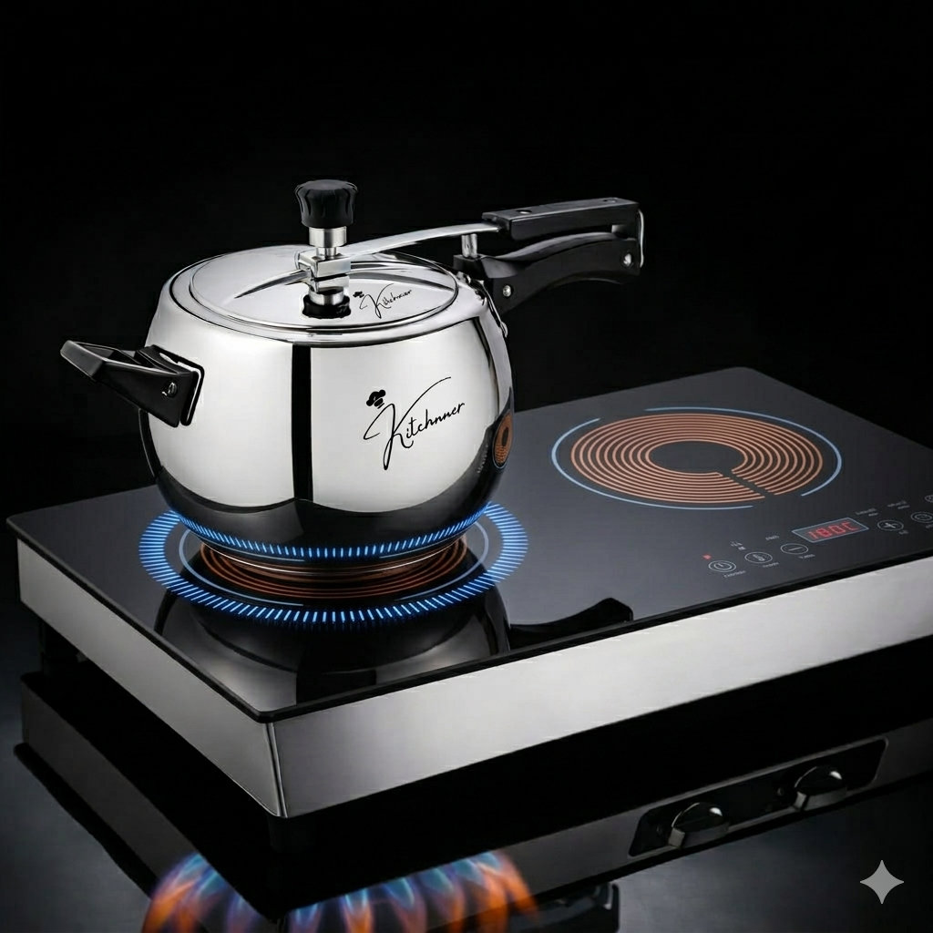 Kitchnner Inner Lid Induction Bottom Pressure Cooker (Triply)